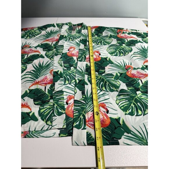 Chico’s Hawaiian Kimono Top OS L XL XXL Topper Flamingo Beach Tropical Flowy - Picture 8 of 9